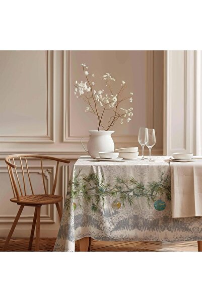 Markaev Silver Christmas Cotton Tablecloth Msaort0038