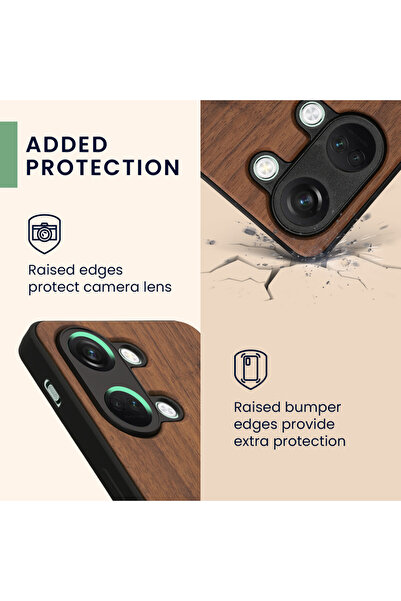KWmobile Case for OnePlus Nord 3 5G, Brown/Blue, Wood, KWM0000204Y003C