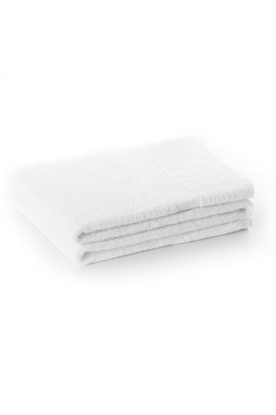 Deco King Bath towel with simple border, 100% cotton, 525 g/m2, Marina, 70 x 140 cm, white