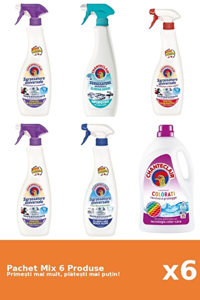Chanteclair Set 6 Mix Chanteclair: 5 Degresant (AntiMiros, Bicarbonat, Lavanda, Marsilia), 1 Detergent (Color)