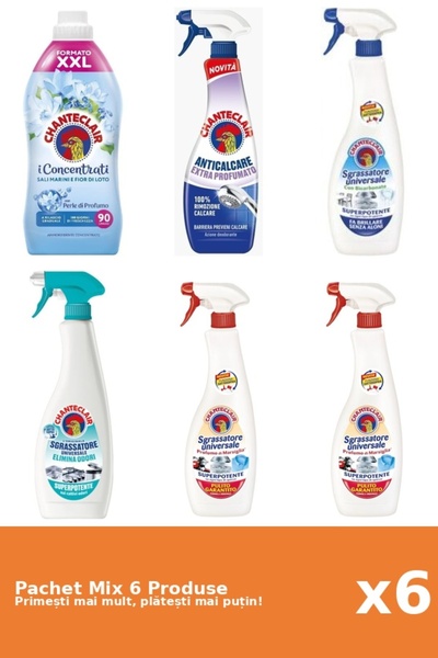 Chanteclair Set 6 Mix: 1 Conditioner (Lotus), 1 Anti-limescale (Perfumed), 4 ...