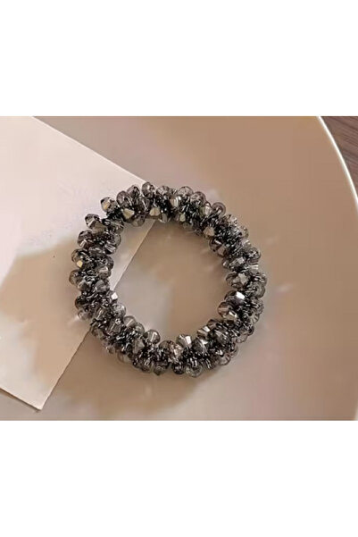 TChic Double Gray Crystal Stone Rubber Buckle