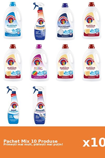 Chanteclair Set 10 Mix: 7 Det. (Bicar., Clasic, Color, Marsi.), 3 AntiC. (Parfu., Rapid, Stral.)