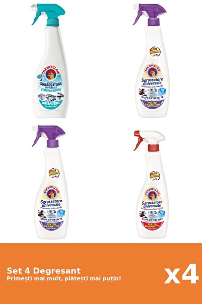 Chanteclair Set of 4 Chanteclair Degreaser: 1x Anti-Odor, 2x White Musk, 1x Marseille