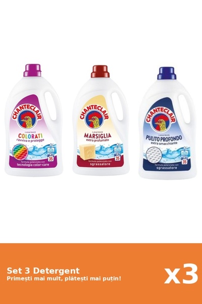 Chanteclair Set 3 Detergent Chanteclair: 1x Color, 1x Marsilia, 1x Clasic