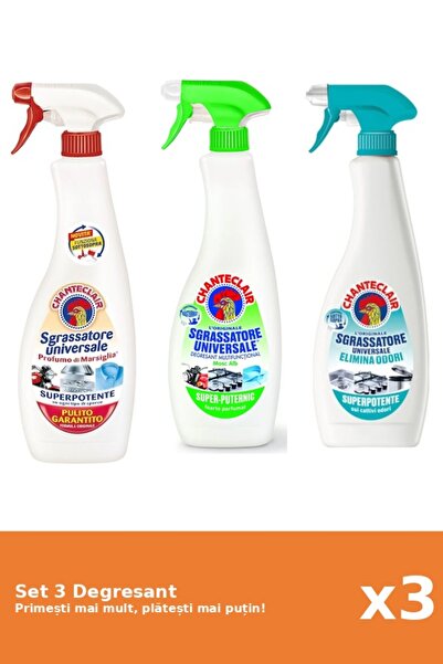 Chanteclair Set of 3 Chanteclair Degreaser: 1x Marseille, 1x Lemon, 1x Anti-Odor