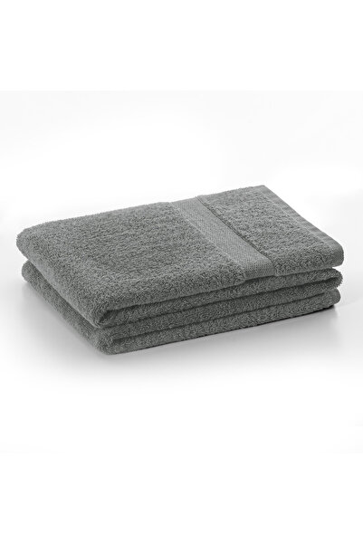 Deco King Bath towel with simple border, 100% cotton, 525 g/m2, Marina, 70 x 140 cm, grey