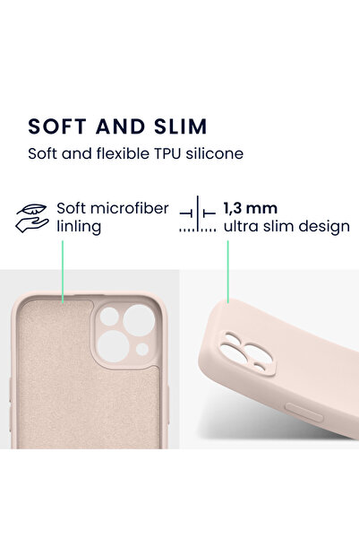 KWmobile Case for Apple iPhone 13, Silicone, Cream, 58954.225