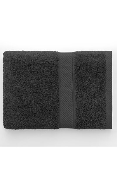 Deco King Bath towel with embroidered cotton border, 425 g/m2, Bamby, 70 x 140 cm, dark grey