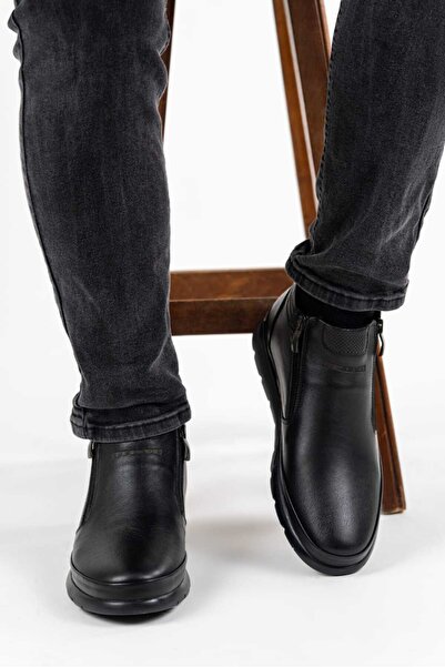 D&M DANİ&MARCA Men's Casual Shoes Boots Bootie, Soft Comfortable Comfort, Orthopedic Double Zipper, Genuine Leather