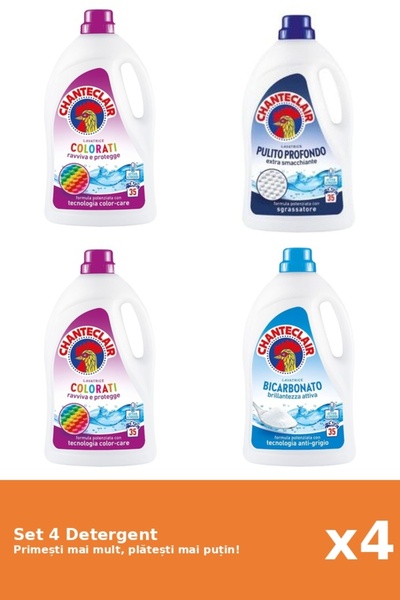 Chanteclair Set 4 Detergent Chanteclair: 2x Color, 1x Clasic, 1x Bicarbonat