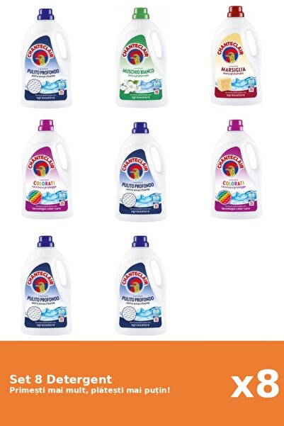 Chanteclair Set of 8 Chanteclair Detergent: 4x Classic, 1x White Musk, 1x Marseille, 2x Color