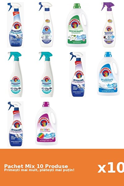 Chanteclair Set 10 Mix: 3 AntiC. (Parfu., Puter.), 4 Degr. (AntiM., Bica...), 3 Det. (Bicar., Colo...)