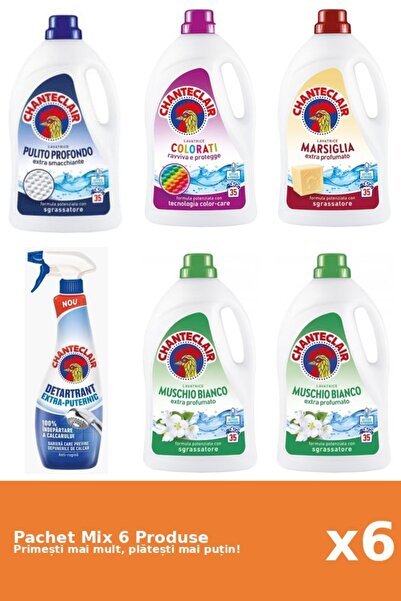 Chanteclair Set 6 Mix Chanteclair: 5 Detergent (Clasic, Color, Marsilia, Mosc...