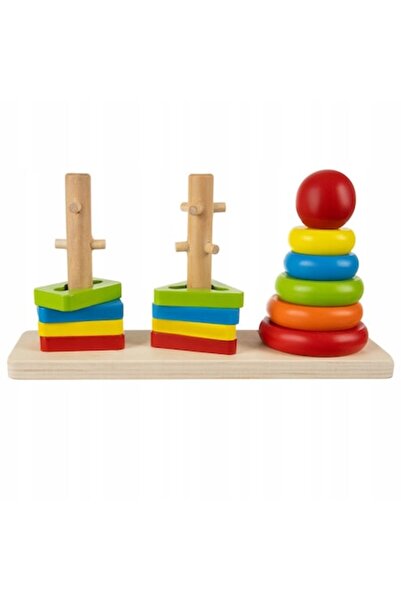 KRUZZEL Jucărie de sortare senzorială, lemn, 15 piese, multicoloră