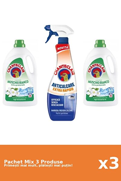 Chanteclair Set 3 Mix Chanteclair: 2 Detergent (Mosc Alb), 1 Anticalcar (Rapid)