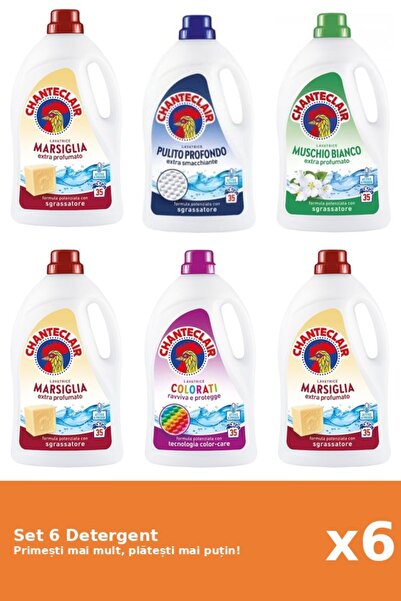 Chanteclair Set 6 Detergent Chanteclair: 3x Marsilia, 1x Clasic, 1x Mosc Alb,...