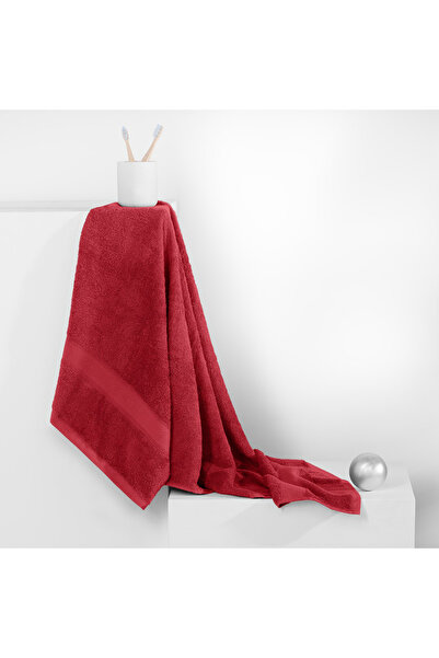 Deco King Bath towel with embroidered cotton border, 425 g/m2, Bamby, 70 x 140 cm, red