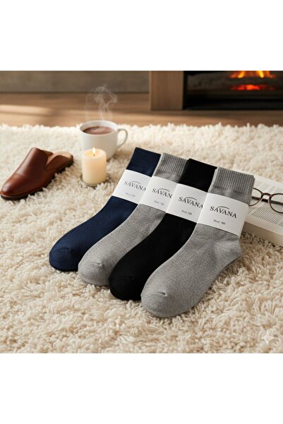 Savana جوارب رجاليه شتويه لون اسود لون رصاصي لون كحلي 6 زوج