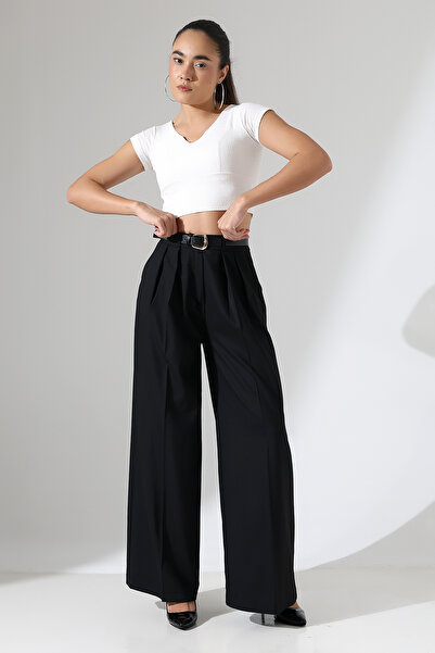LOKADI Жіночі брюки-палаццо з плісированим поясом