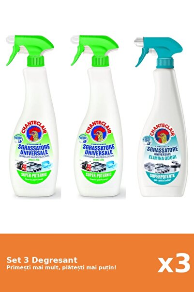 Chanteclair Set of 3 Chanteclair Degreaser: 2x Lemon, 1x Anti-Odor