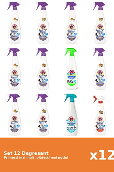 Chanteclair Set of 12 Chanteclair Degreaser: 8x Lavender, 1x Lemon, 1x White ...