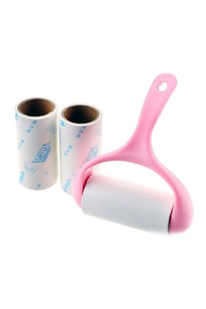 Generic Lint and hair remover, pink color with replaceable adhesive rollers, for clothes and fabrics