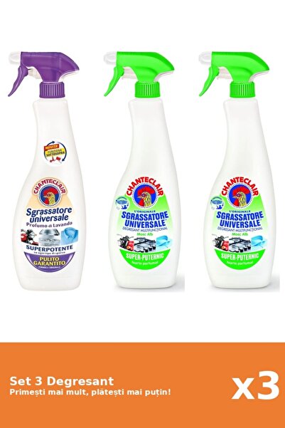 Chanteclair Set of 3 Chanteclair Degreaser: 1x White Musk, 2x Lemon