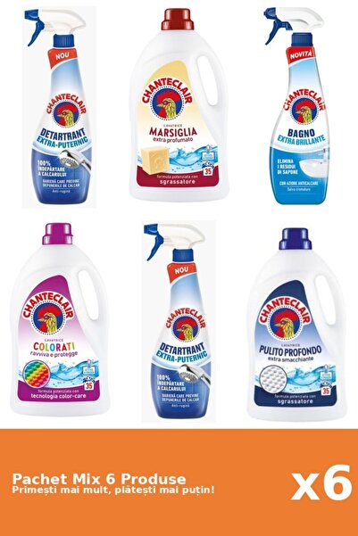 Chanteclair Set of 6 Chanteclair Mix: 3 Anti-limescale (Strong, Shine), 3 Det...