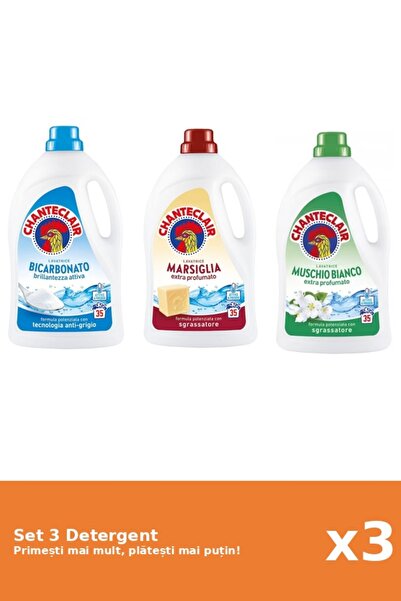 Chanteclair Set 3 Detergent Chanteclair: 1x Bicarbonat, 1x Marsilia, 1x Mosc Alb