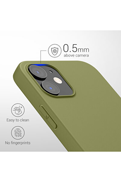 KWmobile Case for Apple iPhone 12/iPhone 12 Pro, Silicone, Green, 53938.243