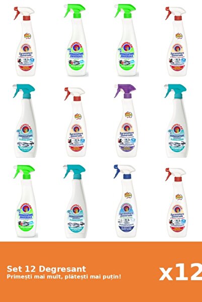 Chanteclair Set of 12 Chanteclair Degreaser: 4x Marseille, 3x Lemon, 3x Anti-...