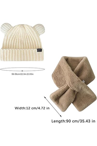 OEM Winter Women’s Knitted beanie and Plush Scarf Set - Size M