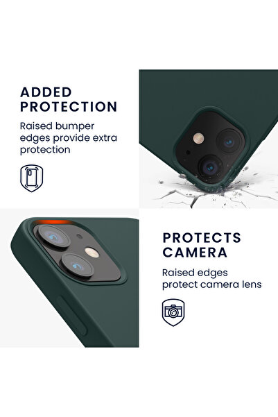 KWmobile Case for Apple iPhone 12 Mini, Silicone, Green, 52640.171