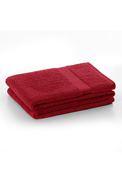 Deco King Bath towel with simple border, 100% cotton, 525 g/m2, Marina, 70 x 140 cm, red