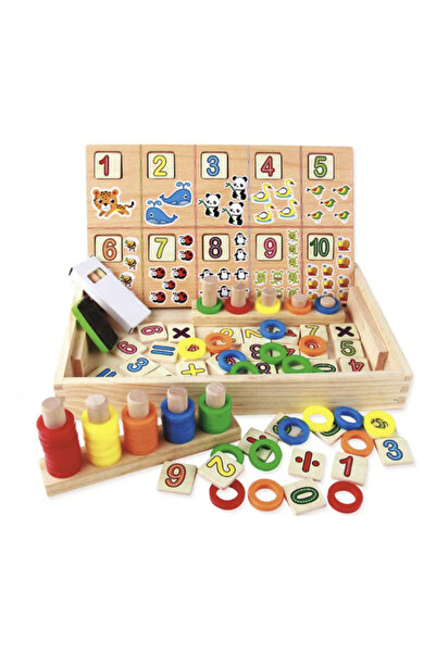 OEM Montessori educational wooden board, double-sided - Calculate, draw and match circles