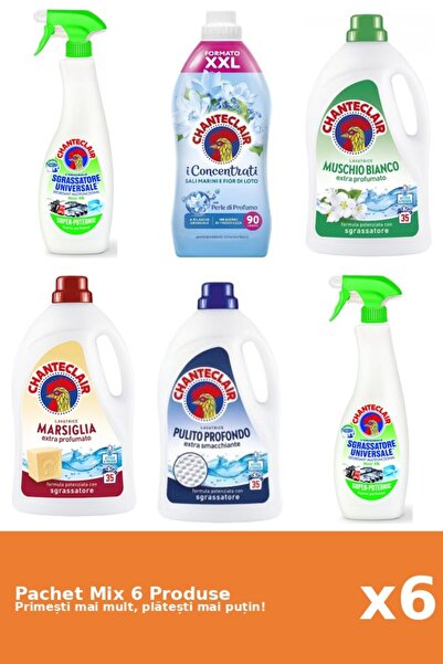 Chanteclair Set 6 Mix: 2 Degreaser (Lemon), 1 Conditioner (Lotus), 3 Detergen...
