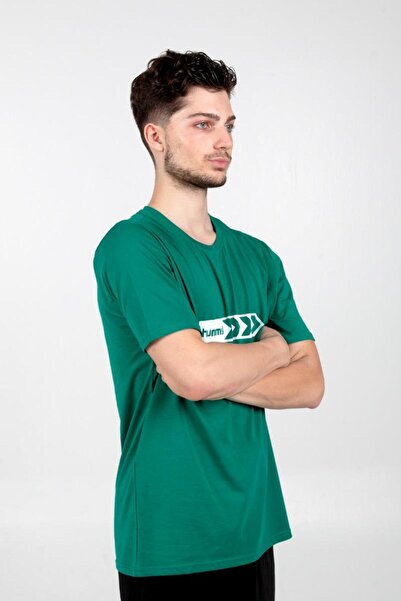 hummel Πράσινο μπλουζάκι προπόνησης από βαμβάκι Armin με τύπωμα