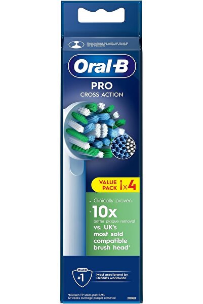 ORAL -B Cross Action Replacement Heads x4, White