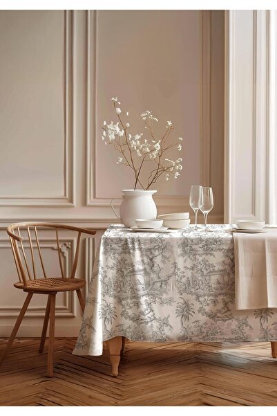 Markaev Gri Zarafet Pamuk Masa Örtüsü MSAORT0057