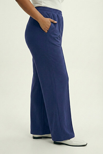 Mivoon Oşho Modal Wide Leg Ribbed Pleated Pocket Detailed Soft Trousers