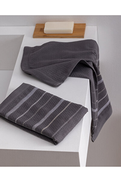 Madame Coco Martel 2-Pack 100% Cotton Hand Towels - Anthracite - 30X45 cm