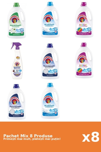 Chanteclair Set 8 Mix Chanteclair: 7 Detergent (Bicarbonat, Clasic, Color, Mo...