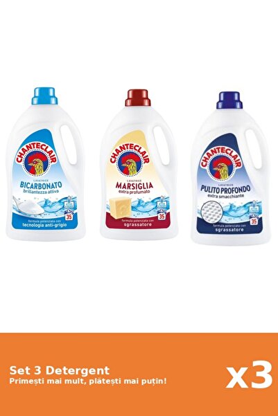 Chanteclair Set of 3 Chanteclair Detergent: 1x Bicarbonate, 1x Marseille, 1x Classic