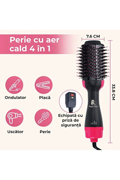 SokShop 4-in-1 Fixed Electric Hair Brush for Volume, Ceramic Tourmaline, Negative Ion, 1000W