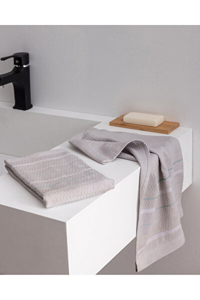 Madame Coco Martel 2-Pack 100% Cotton Hand Towels - Gray - 30X45 cm