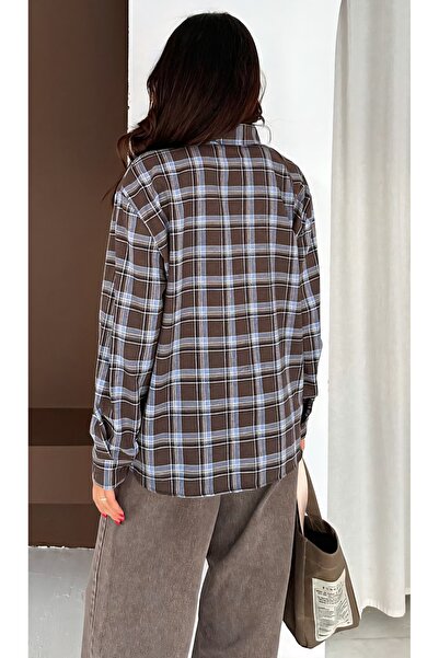 Noa Noa Standard Size Plaid Pattern Long Sleeve Shirt