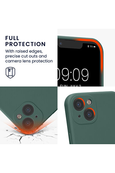 KWmobile Case for Apple iPhone 13, Silicone, Green, 59359.166