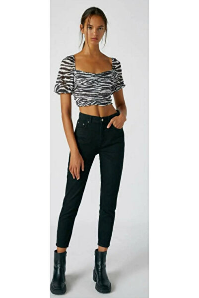 kleshus بنطلون جينز من نوع Mom Fit من Çnr، بنطلون دينيم عالي الخصر، موديل Boy...