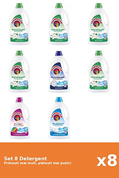Chanteclair Set 8 Detergent Chanteclair: 5x Mosc Alb, 1x Clasic, 1x Color, 1x...